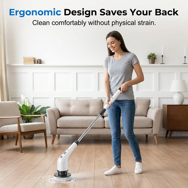 Rechargeable Electric Cleaning Brush with Interchangeable Heads