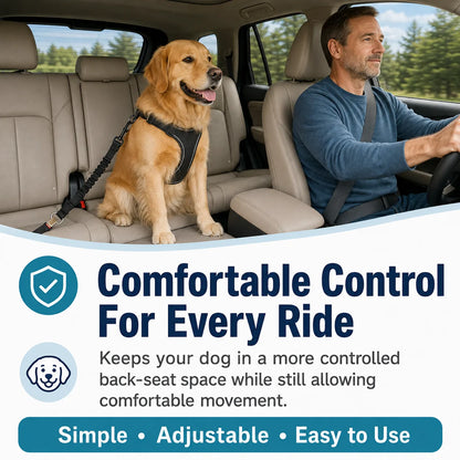 Adjustable Dog Car Seat Belt with Locking Clip