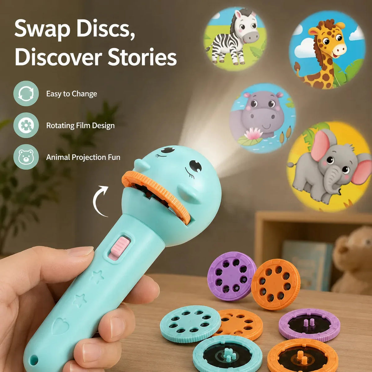 Kids Story Projection Flashlight Set – 96 Images