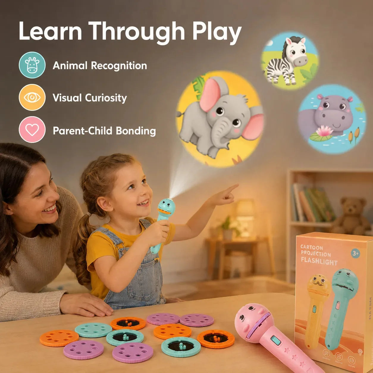 Kids Story Projection Flashlight Set – 96 Images