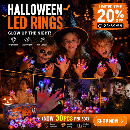 🎁LED Light Halloween Glowing Ring😍Set of 50 PCS