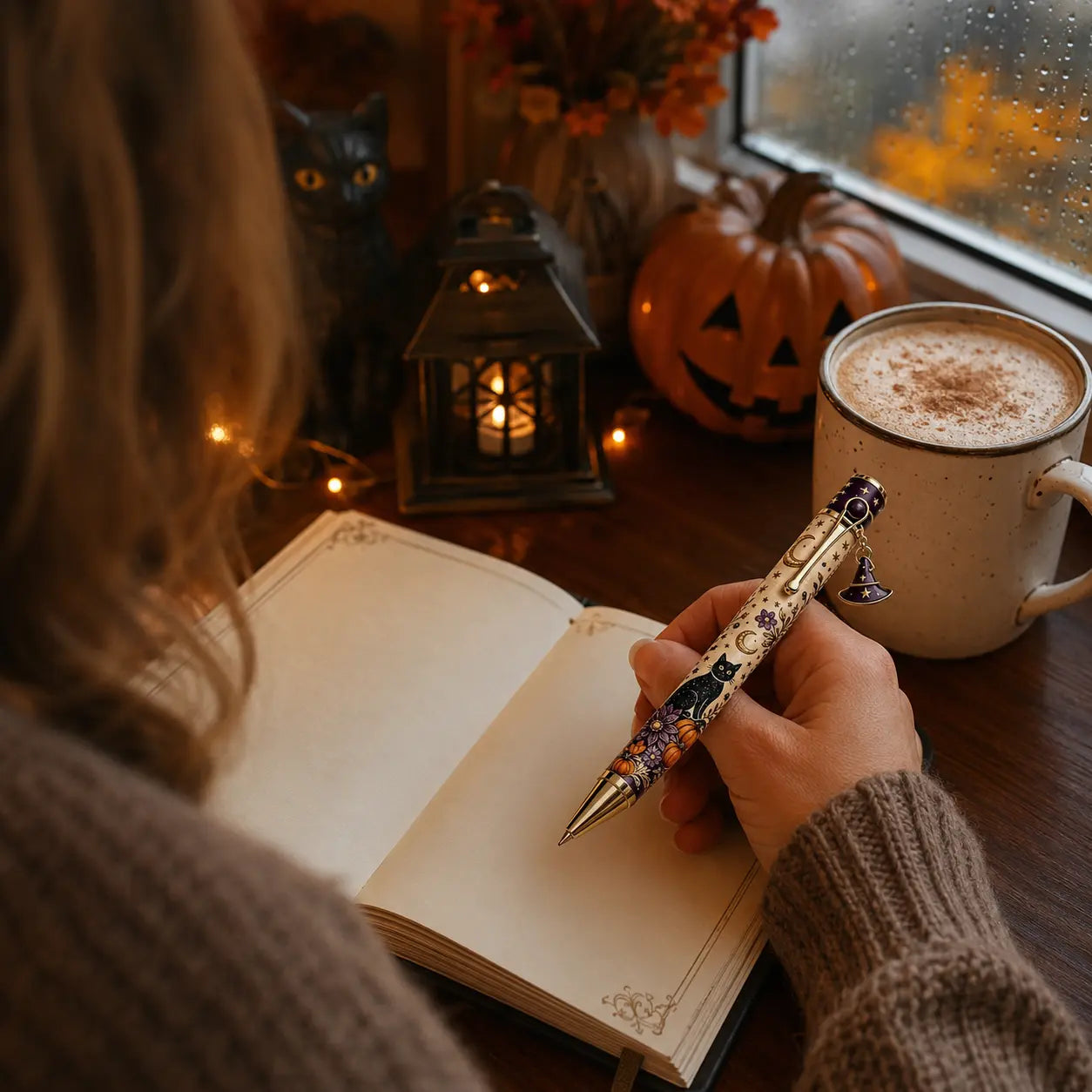 🎃 2026 Limited-Edition Halloween Keepsake Pen Gift Set – Black Cat & Highland Cow Witch